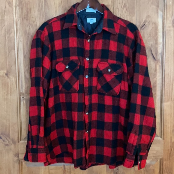 Briggs New York Tops - Vtg buffalo plaid wool shirt